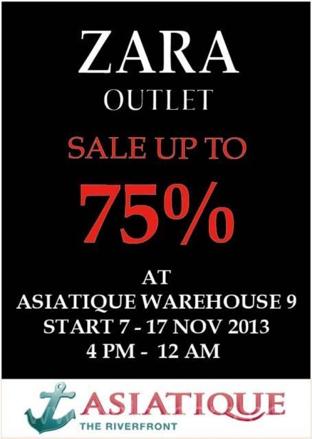 โปรโมชั่น ZARA Outlet Sale ลดสูงสุด 75% @Asiatique